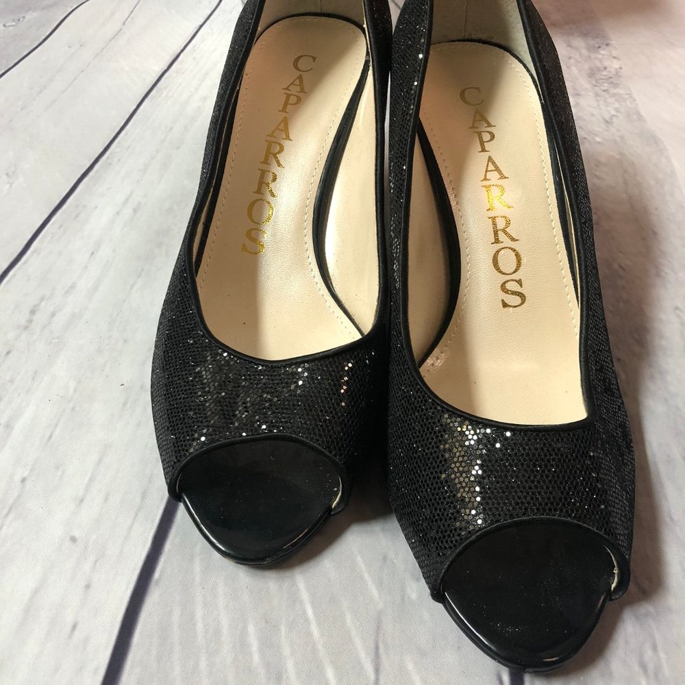 Caparros Black Sparkly Shoes, Size 10B
